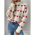 Стендные пуловки воротничков с длинным рукавом женский свитер